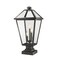 Z-Lite Talbot 3 Light Outdoor Pier Mounted Fixture, Black & Clear Beveled 579PHXLS-SQPM-BK - alternate 1